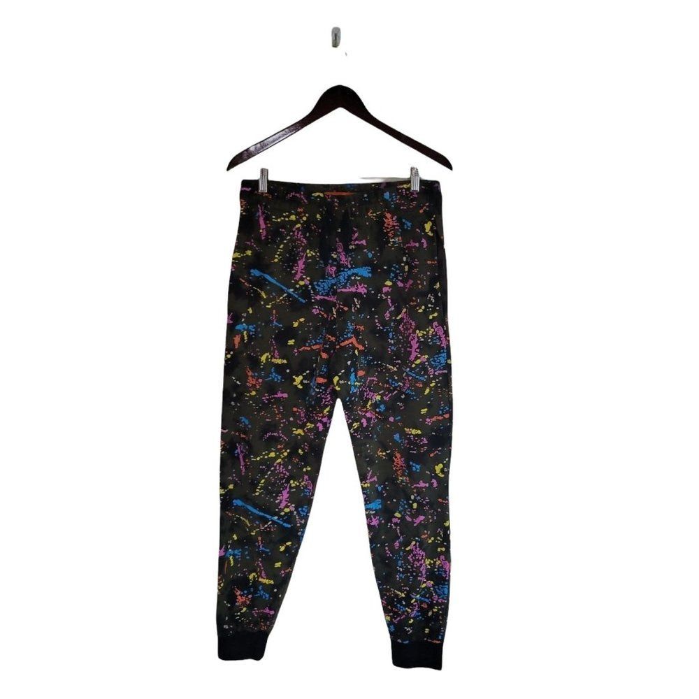 Rolling  Paper Mens Pants Brown  S Multi Paint Splatter Joggers